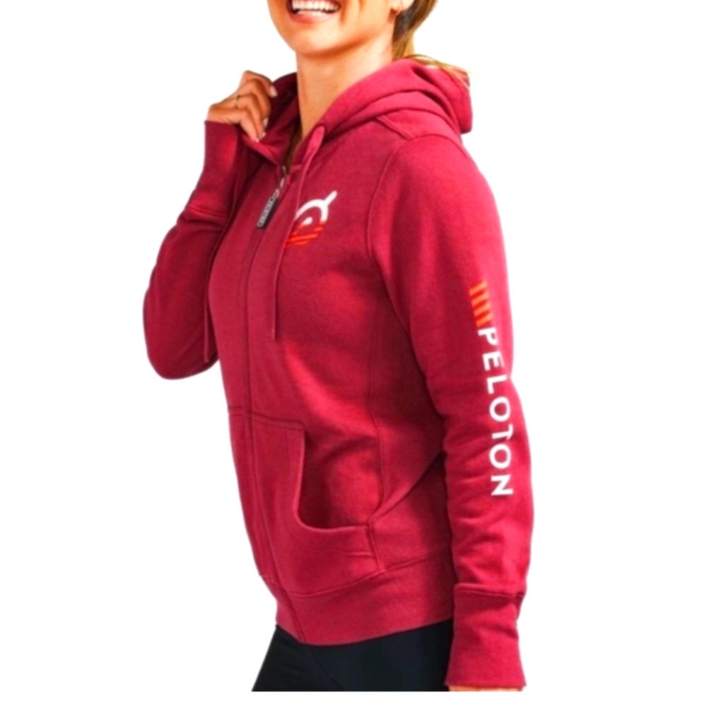 PELOTON Women's Ultimate Fleece
Full Zip Hoodie Size M Jacket
Maroon Burgundy